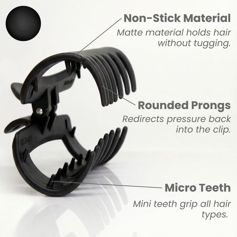 Mello The Original Hair Claw Clip Squishy Claw Clip Made in Korea Patent Pending 30021976 (Black, Medium) - Image 3